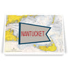 Nantucket Red & Blue Flag Nautical Chart 5 x 7 Greeting Card