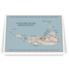 Nantucket Island Vintage Map 5 x 7 Greeting Card
