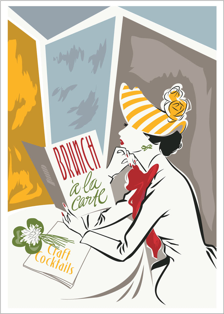 Elegant Woman Brunching 5 x 7 Greeting Card