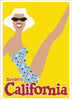 Southern California Sunbather Travel Poster 5 x 7 Greeting Card
