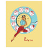 Party Line Vintage Print Magnet & Greeting Card
