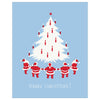 Merry Christmas Santas Around The Tree Magnet & Greeting Card