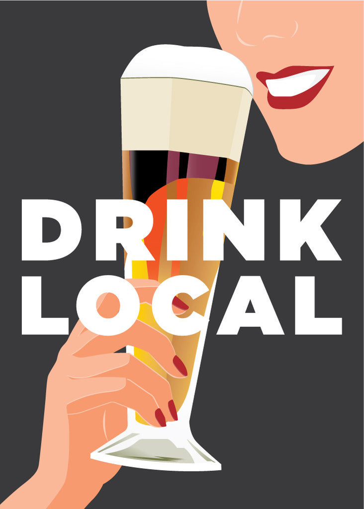 Drink Local Tasty Beer Magnet
