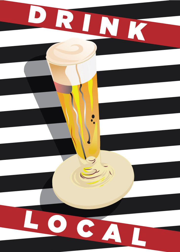 Drink Local Stripes Magnet