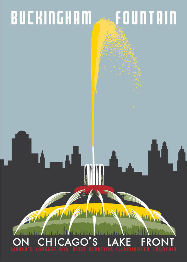 Chicago Buckingham Fountain Poster Magnet