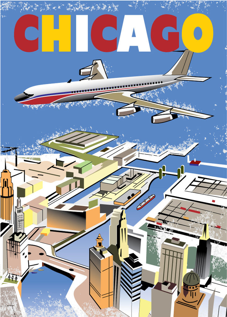 Chicago River by Air Poster Magnet