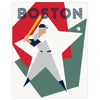 Abstract Boston Baseball Pitcher Magnet & Greeting Card