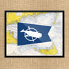 Nantucket Colorful Summer Flag Print