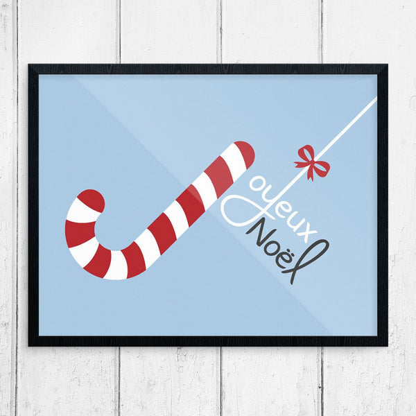 Joyeux Noel Candy Cane 11 x 14 Print