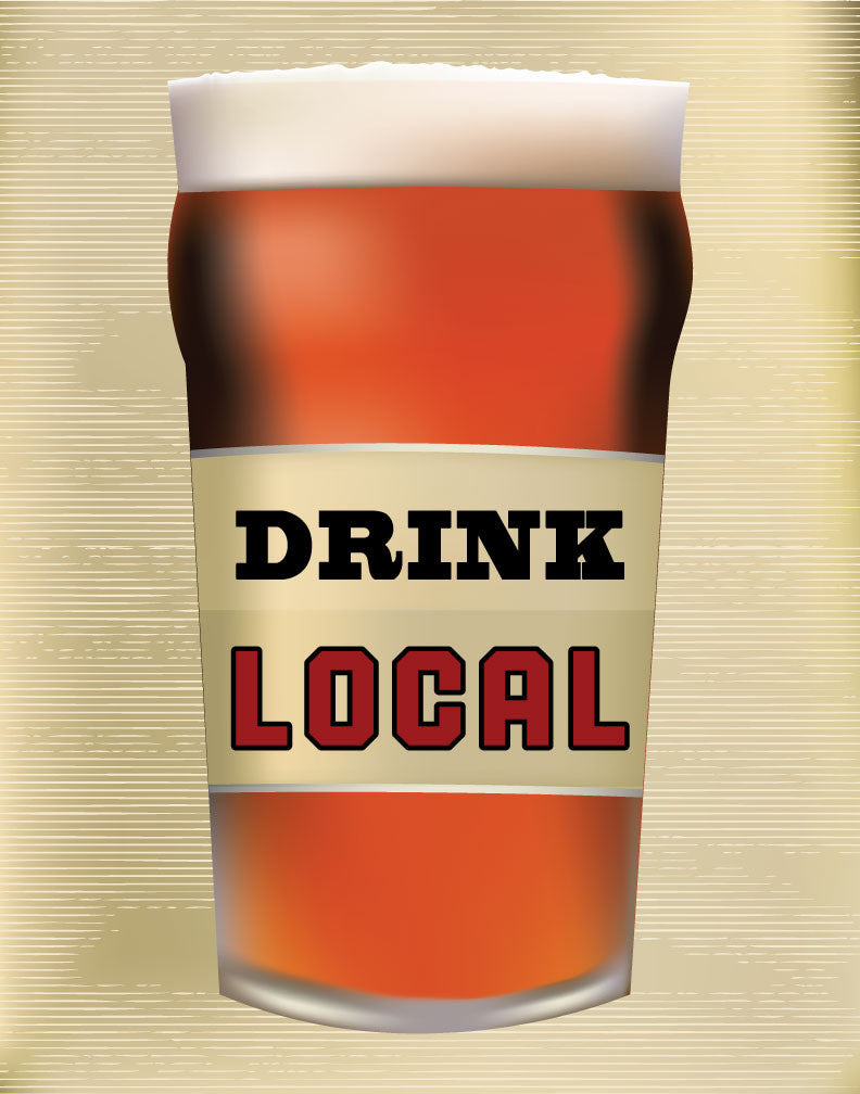 Drink Local Pint Glass Magnet