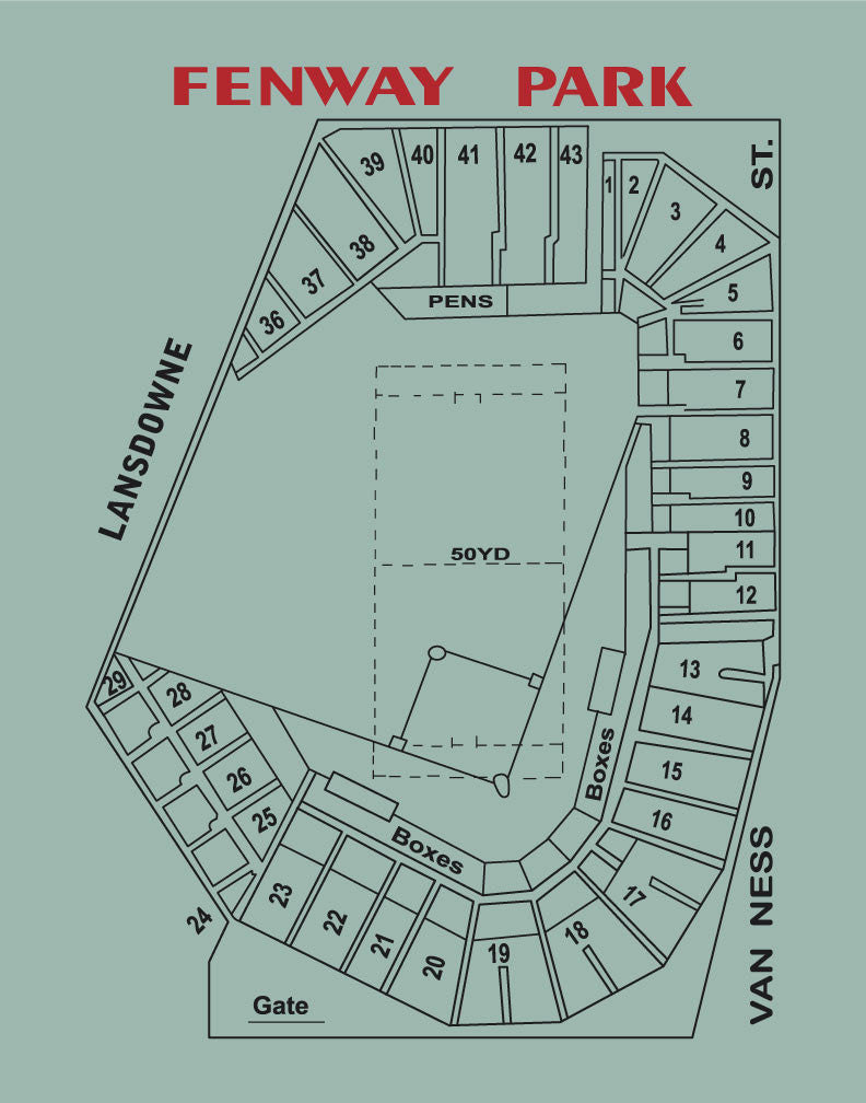 Fenway Park Layout Magnet