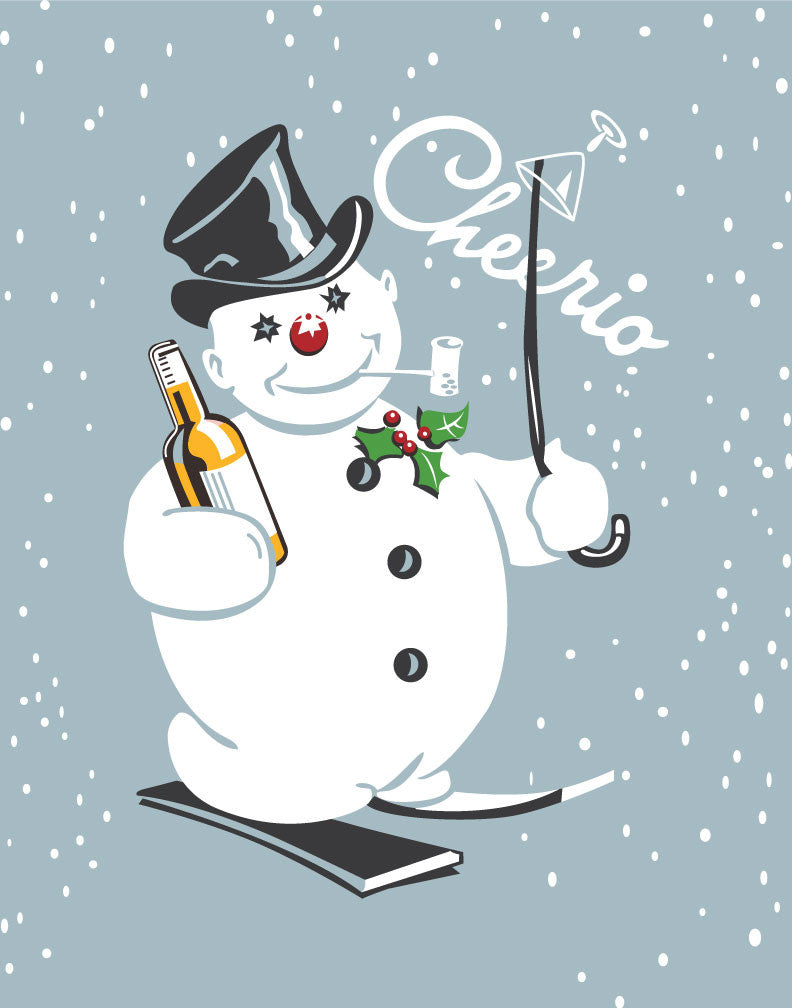 Cheerio Drunk Snowman Magnet