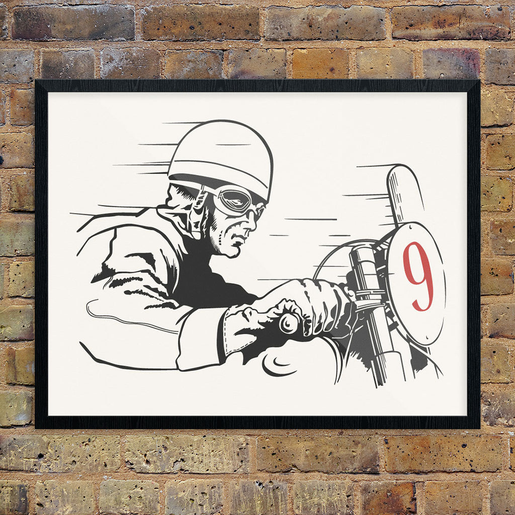 Motorcycle Man 11 x 14 Print