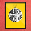 Merry Christmas Ornament on Gold 11 x 14 Print