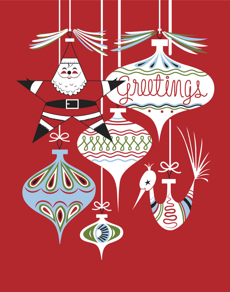 Santa Ornament Greetings Magnet