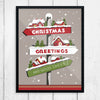 Christmas Greetings & Holiday Cheer! Signpost Print