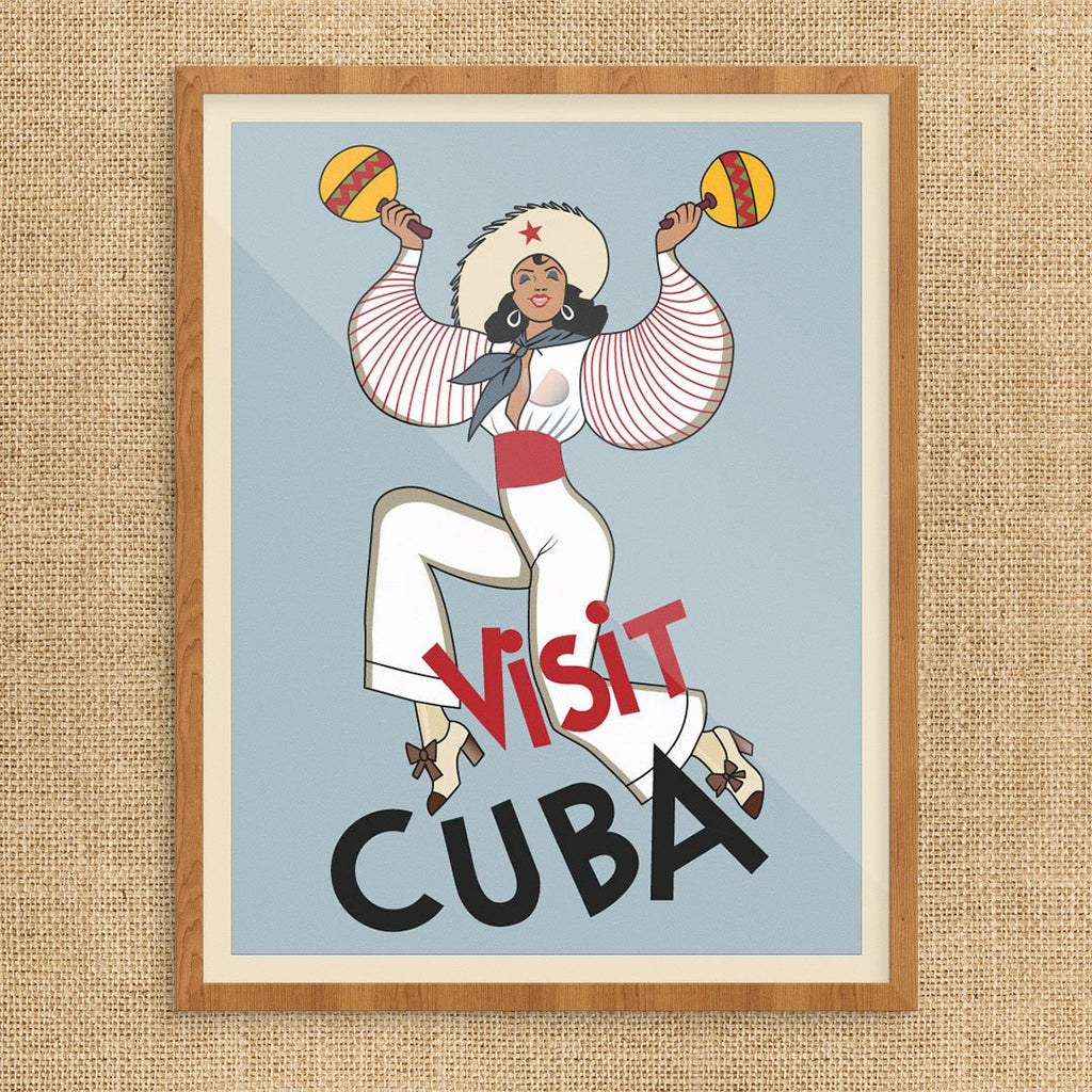 Visit Cuba Dancer Travel Poster 11 x 14 Print