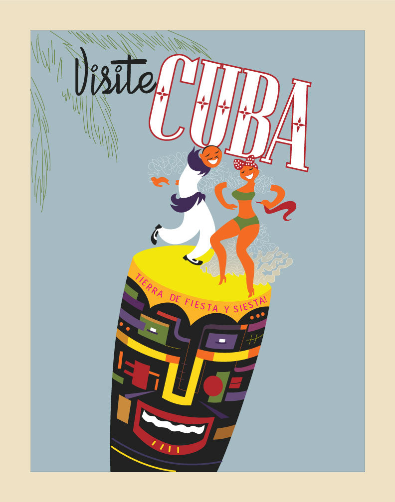 Visite Cuba Dancers on Drum Magnet