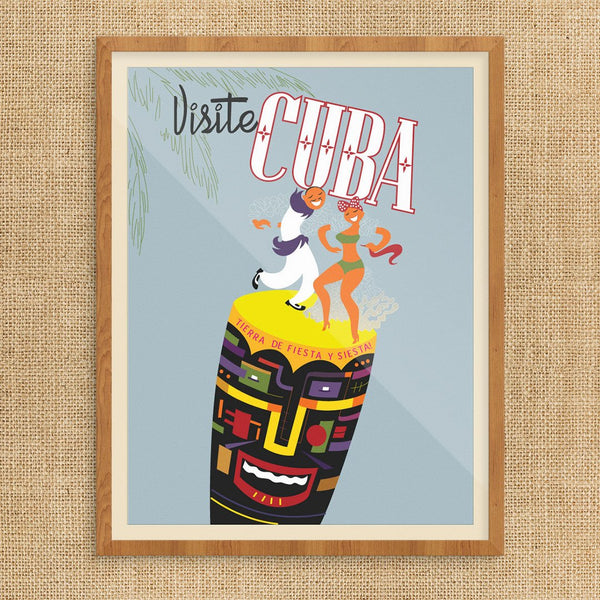 Visite Cuba Dancers on Drum 11 x 14 Print