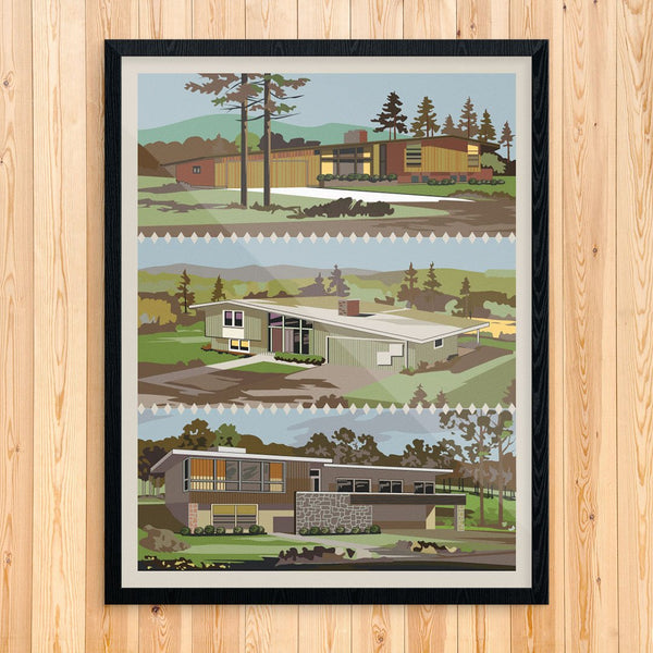 Mid Century Modern Homes 11 x 14 Print