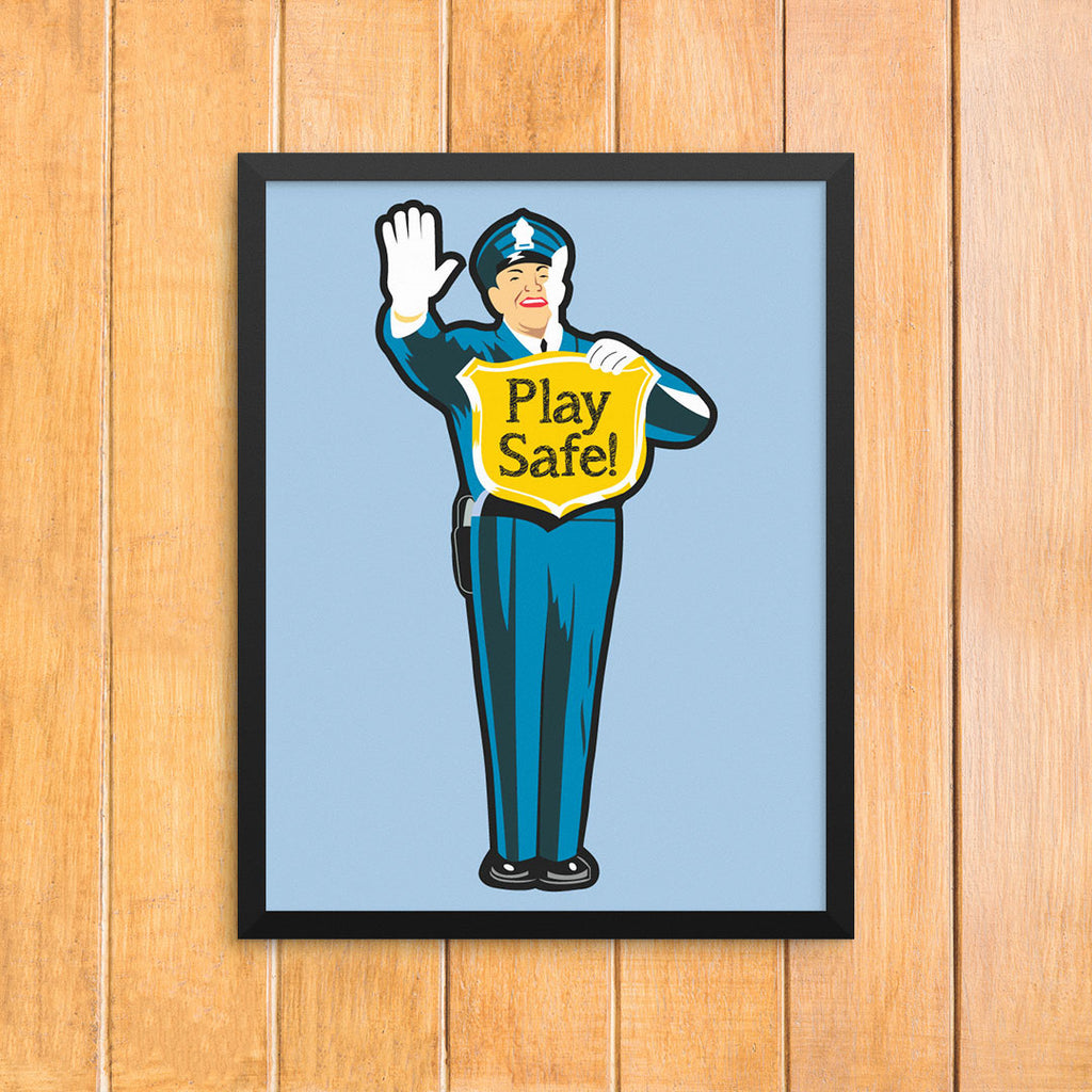 Play Safe Traffic Cop 11 x 14 Print