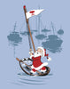 Rowing Santa Delivers Cocktails Magnet