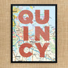 Quincy MA Map Print