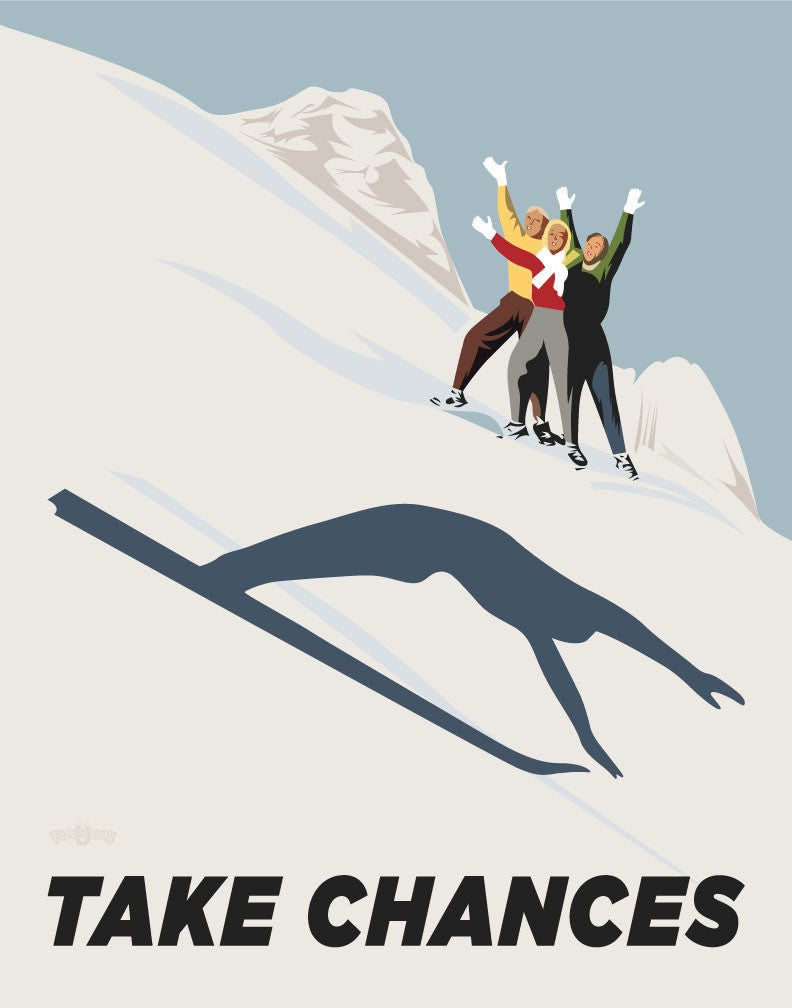 Take Chances Ski Jumper Magnet