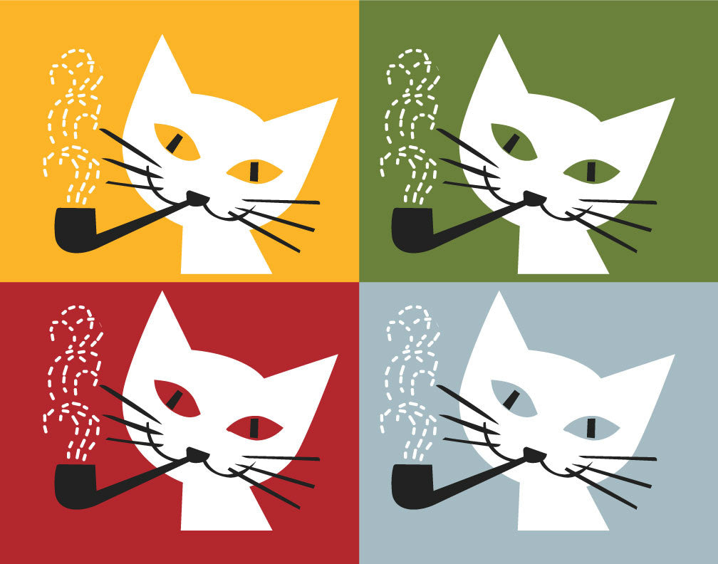 Pipe Smoking Cats Magnet