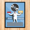 Disques  LP & Radio Man 11 x 14 Print