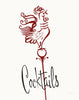 Rooster Cocktails on a Stick Magnet
