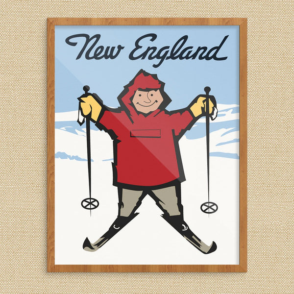 Ski New England Happy Skier Print