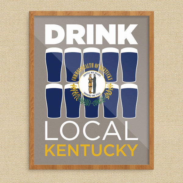 Drink Local Glasses Kentucky Print