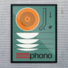 Retro Phono LP Turntable Print