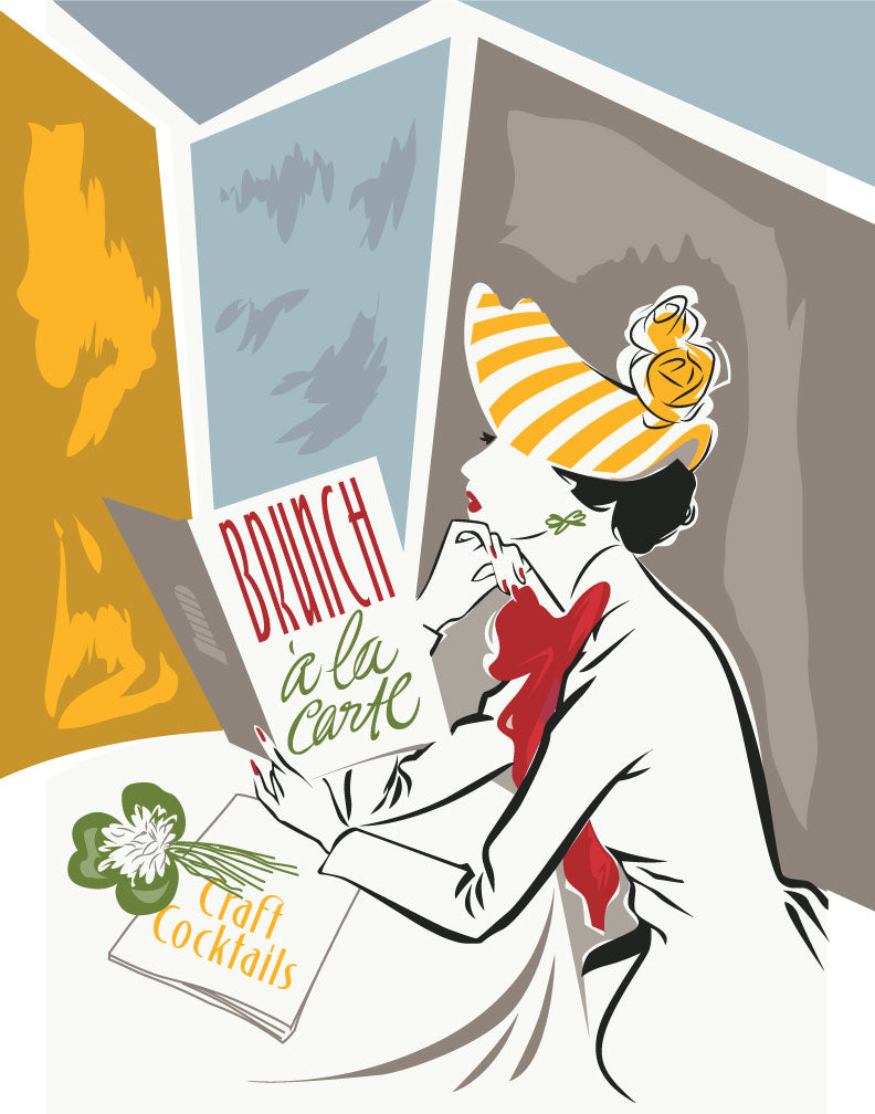 Elegant Woman Brunching Magnet