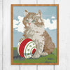 Paint By Number Cat and Ball Print