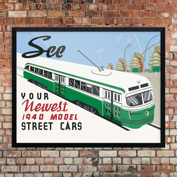 See Your Newest 1940 Street Car Models Print
