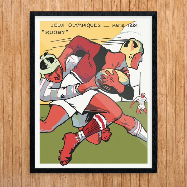 Rugby 1924 Paris Olympic Games Vintage Style Print