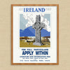 See Ireland First Apply Within Vintage Travel Poster Print