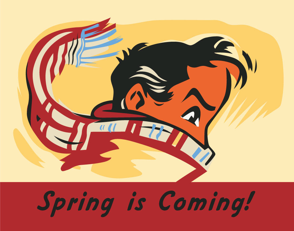 Spring is Coming Man Braving the Cold Print