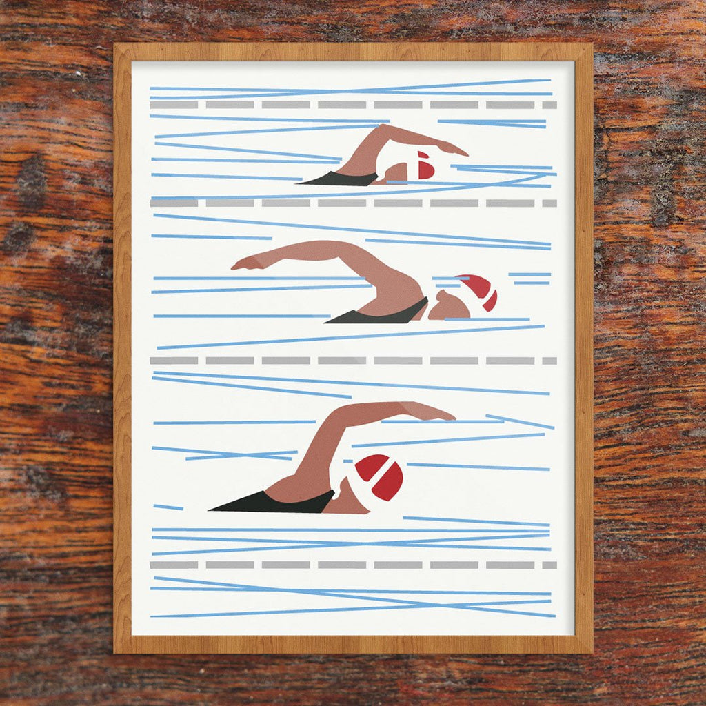 Swem Racetrack Swim Lanes Swim Race Print – Fridgedoor