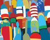 Colorful Lobster Buoys Magnet & Greeting Card