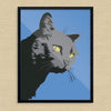 Yellow Eyed Black Cat Print