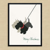 Merry Christmas Scottie & Shadow Vintage Print