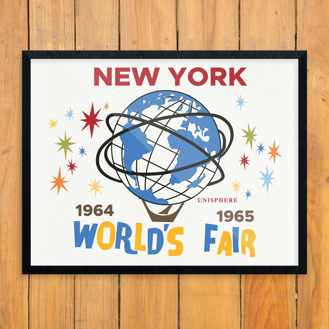 globe ポスター New York's 64 - 65 World's Fair Unispehere Print – Fridgedoor