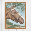 Paint By Number Style Horse & Field Print