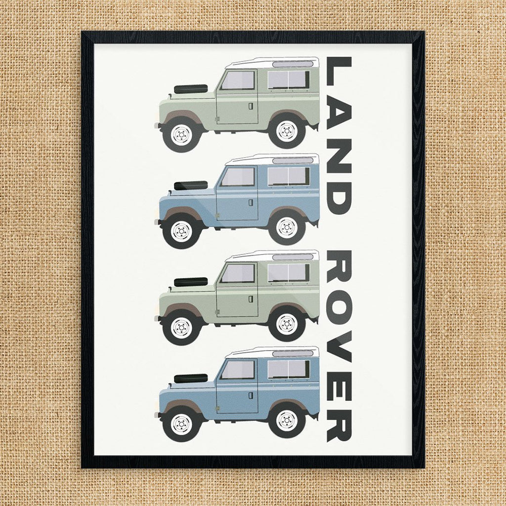 Classic Land Rover Defenders D90 Vehicle Print