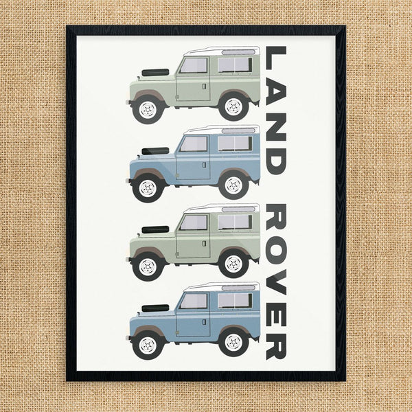 Classic Land Rover Defenders D90 Vehicle Print