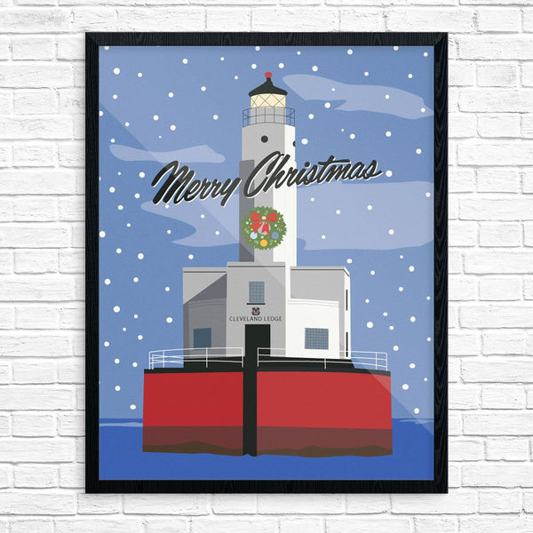 Cleveland Ledge Light Merry Christmas Card