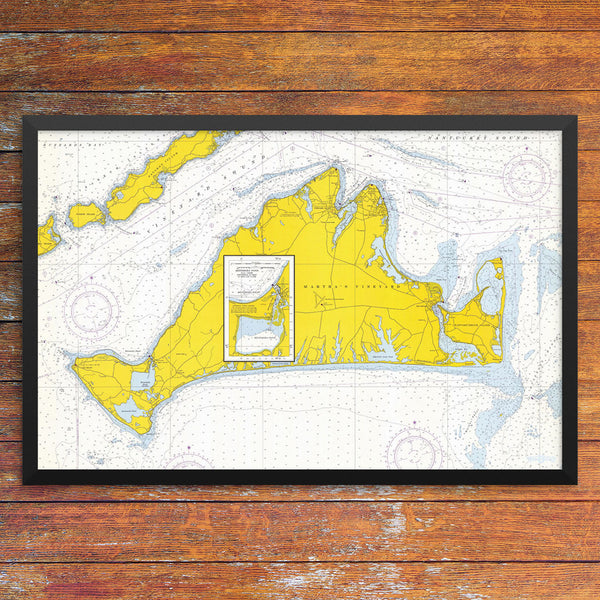 Martha's Vineyard Nautical Chart 12 x 18 Print